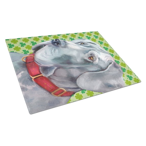 Great Dane St. Patricks Day Shamrock Glass Cutting Board Large