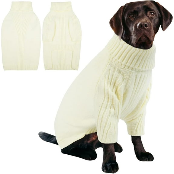 Great Dane Sweater,Sweater for Giant Breed Dogs in Winter,Turtleneck Cold Weather Knit Clothes,Machine Washable,Elastic Pullover for Saint Bernard,Mastiff-M