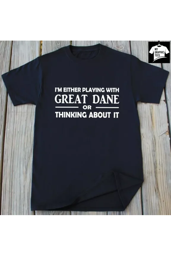 Great Dane T-Shirt Dog Breed Playing With Great Dane Dog Owner Person Gift Tee Unisex S-5XL Hot Trending Shirt, Vintage Birthday Gift