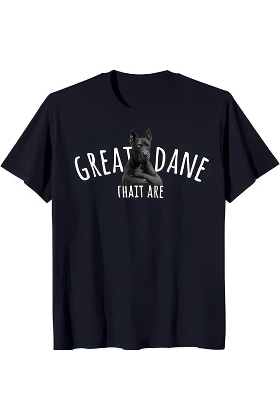 Great Dane T-Shirt with Serious Black Dog Design Unique Pet Lover Tee