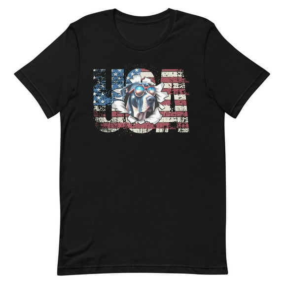 Great Dane Terrier 4th July Memorial Day USA (Black, 5XL)