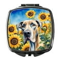 thumbnail image 1 of Great Dane in Sunflowers Compact Mirror 2.75 in x 3 in, 1 of 4