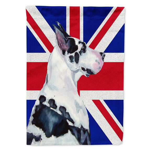 Great Dane with English Union Jack British Flag Flag Canvas House Size