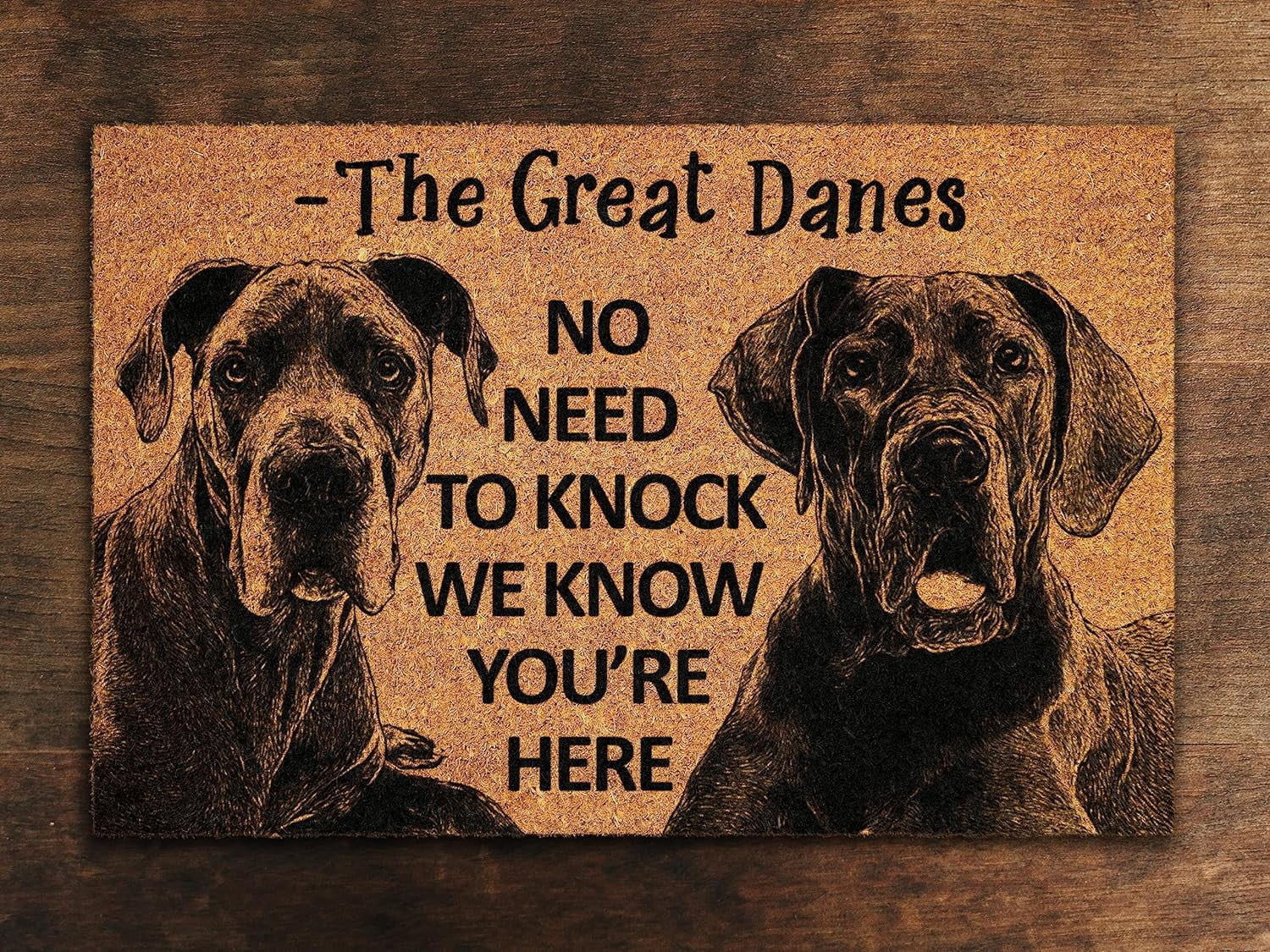 Great Danes Door Mat Great Dane We Know You are HERE No Need to Knock