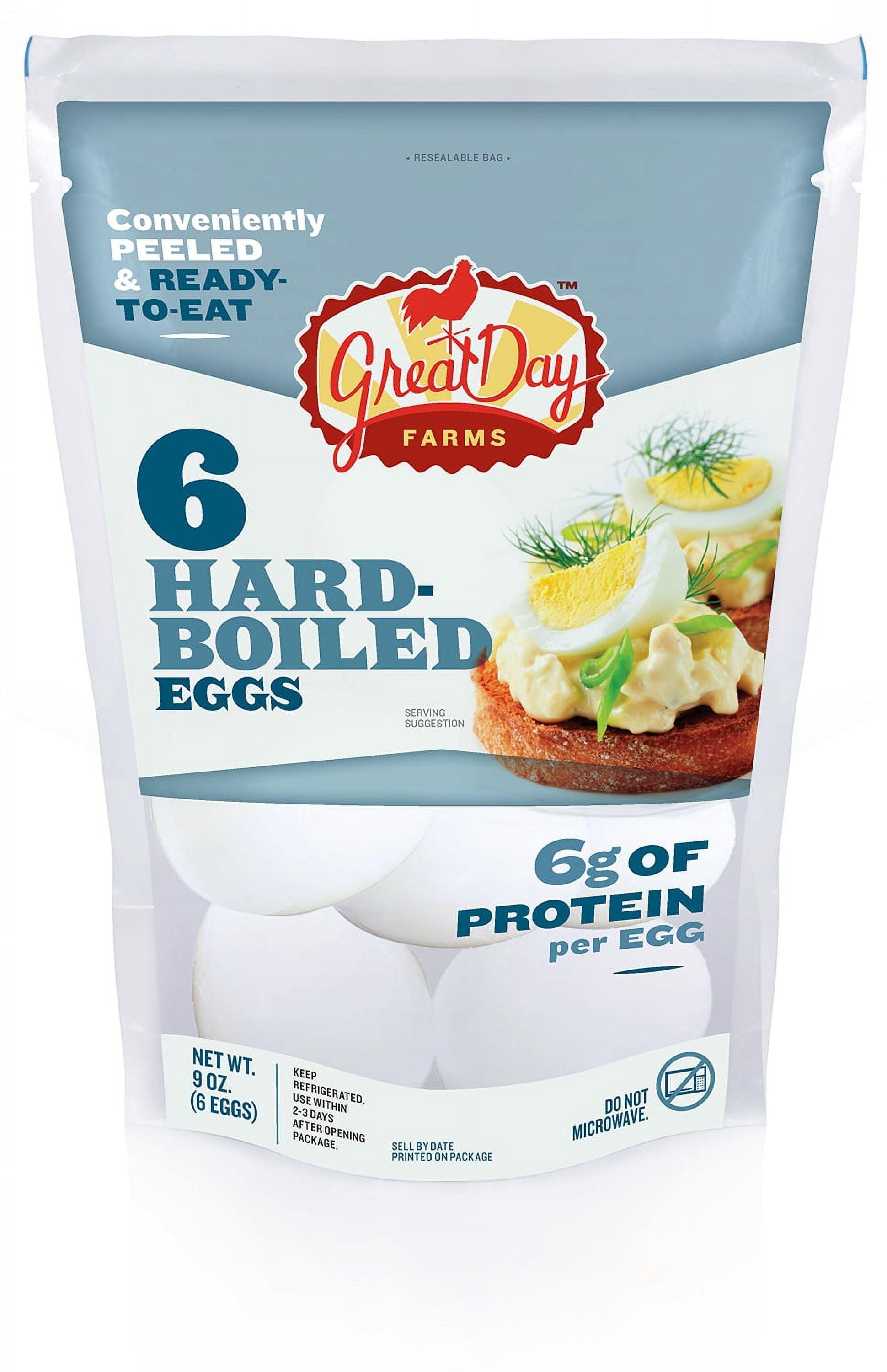 Great Day Farms Hard Boiled Eggs,9 Oz., 6 Count