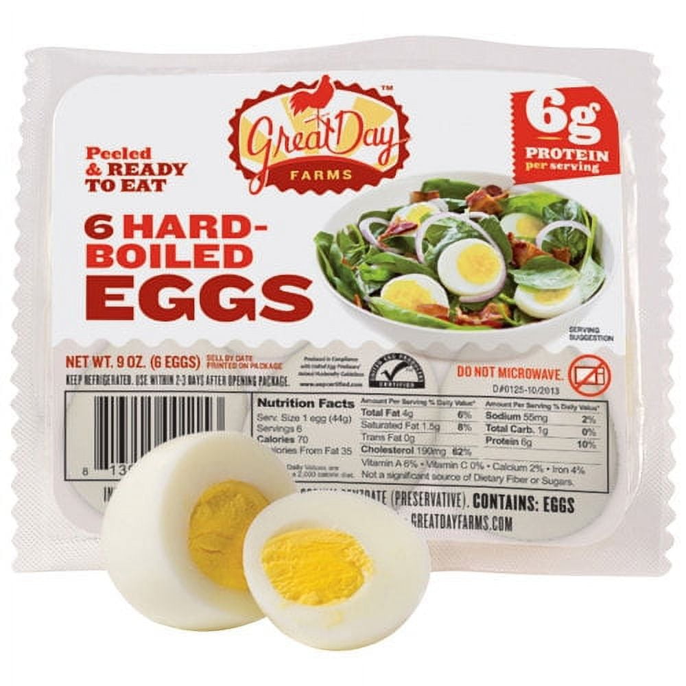 Great Day Farms Hard-Boiled Eggs, 9 oz, 6 Count 