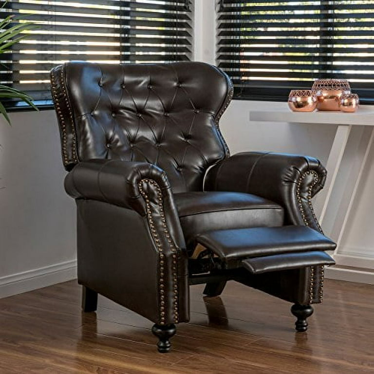 Great Deal Furniture 296610 Waldo Brown Leather Recliner Club Chair