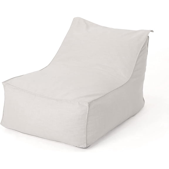 Great Deal Furniture GDFStudio Tulum Outdoor Khaki Water Resistant Fabric Bean Bag Lounger