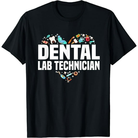 Great Dental Lab Technician Heart Dental Technologist T-Shirt