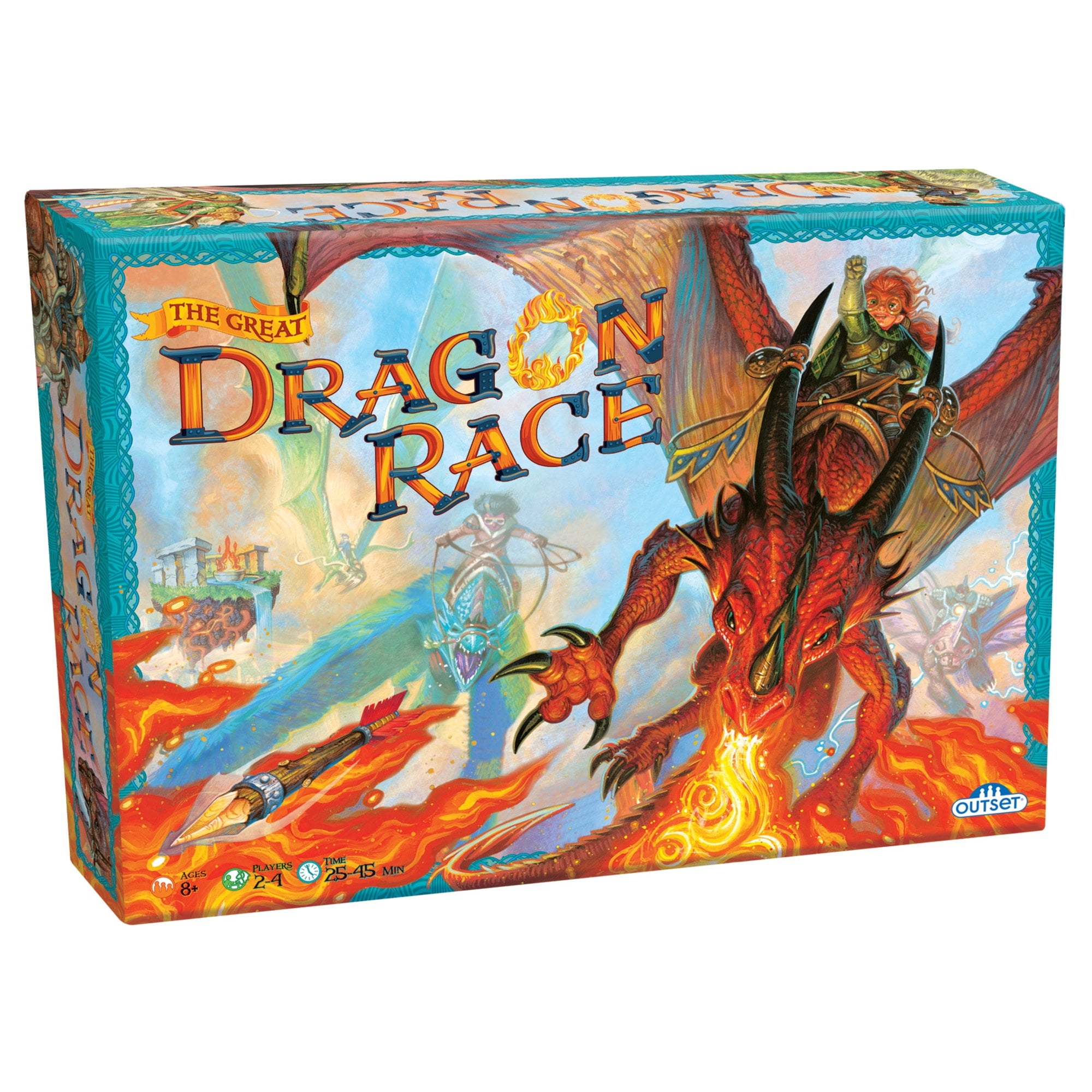 Great Dragon Race - Fantasy Board Game, Outset Media, Kids & Family Race  Start To Finish Game, 2-4 Players, Ages 8+ 