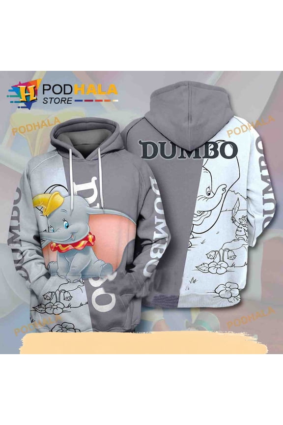 Great Dumbo Big Ears Elephant Disney 3D Hoodie T-Shirt
