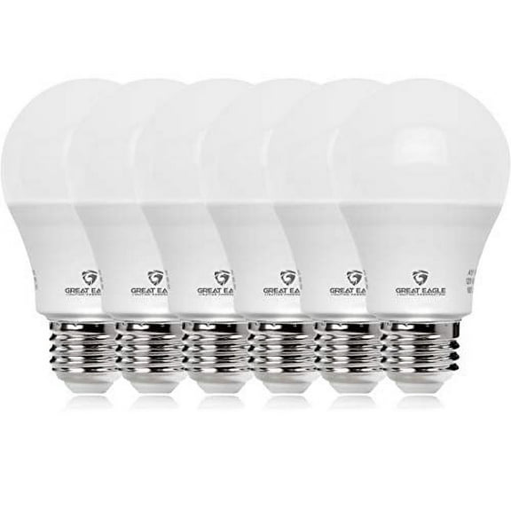 Great Eagle 100W Equivalent LED Light Bulb 1500 Lumens A19 2700K Warm White Non-Dimmable 15-Watt UL Listed (6-Pack)