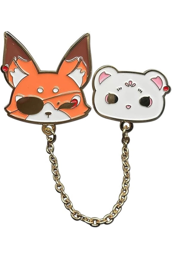Heaven Official's Blessing S2: Hua Cheng Ferret Face & Xie Lan Fox Face with Chain Pinsart Pin