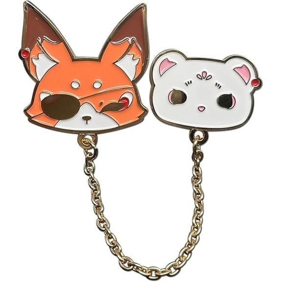 Great Eastern Entertainment Heaven Official's Blessing S2: Hua Cheng Ferret Face & Xie Lan Fox Face with Chain Pinsart Pin