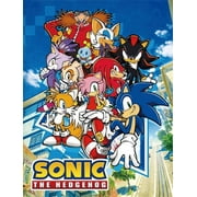 Great Eastern GE-57717 Sonic The Hedgehog Big Group Sublimation Throw Blanket, 46" x 60", Brown