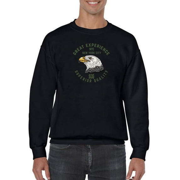 Great Experience Eagle Head Sweatshirt Men -Image by Shutterstock, Male Large