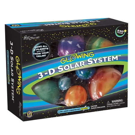 Great Explorations Solar System Glow In Dark Ceiling Hanging 3D Planets Star Create Milky Teach Science STEM, Multicolor (UG-19862)