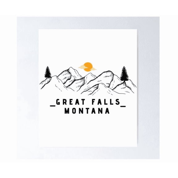 Great Falls Mt Poster Home Decor Office Wall Art Living Room Decor