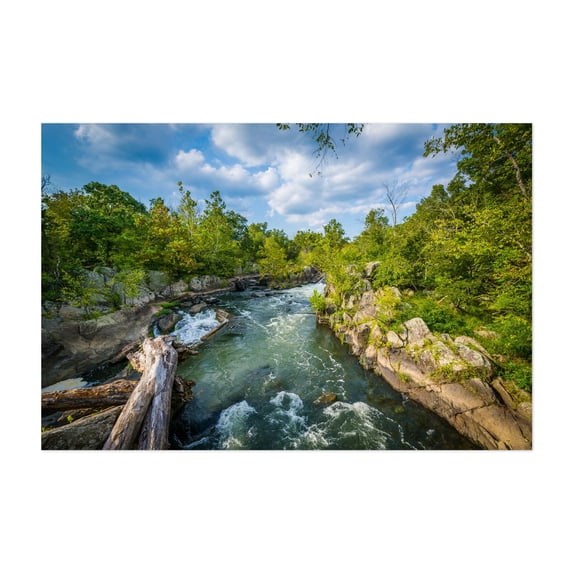 Great Falls Rapids No. 2 - Maryland Photography Nature Landscape Forest Scenic Travel Poster Autumn Unframed Wall Art Print 4 x 6 inches