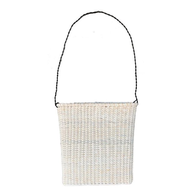 Great Finds BA004 Door Basket with Wire Handle, White, Small