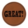 thumbnail image 1 of Great Fun Text 2.5" Faux Leather Round Engraved Iron-On Patch - Brown, 1 of 6