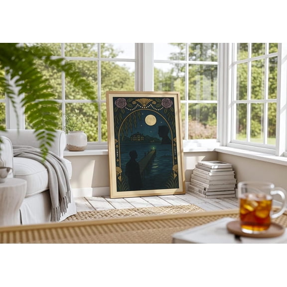 Great Gatsby Art Vintage 1920s Jazz Age Decor, Stretched Canvas