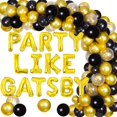 thumbnail image 1 of Great Gatsby Party Decorations Party Like Gatsby Balloons Black Gold Balloon Garland Arch Kit Roaring 20s Party Decorations, 1 of 8