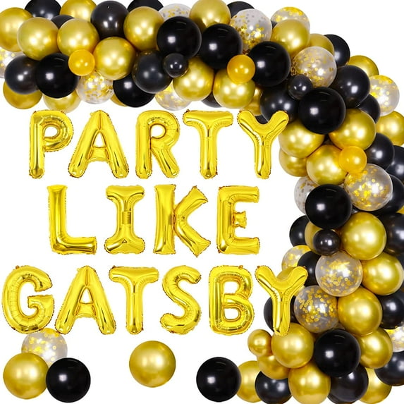 Great Gatsby Party Decorations Party Like Gatsby Balloons Black Gold Balloon Garland Arch Kit Roaring 20s Party Decorations