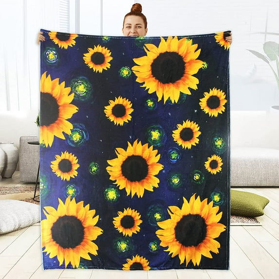 Great Gift, Sunflower Soft Lightweight Bed Blanket, Throw Blanket for Couch, Picnic, Kid‘s Room, Travel, All Season Blankets for Children Adult Men Women(50"x60")