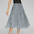 thumbnail image 1 of Great Gifts for Less Maxi Skirts for Women High Waisted Elastic Long Floral Skirt Ndbuld Women Casual Summer Large Solid Elastic Waist Flax A-line Ankle Skirt,Gray,2XL, 1 of 8