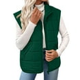 thumbnail image 1 of Great Gifts for Less Women Winter Oversized Puffer Vest Womens Ladies Winter Vests Sleeveless Fleece Jacket Zip Up Turn Down Collar Warm Coat With Pockets Outerwear Green S, 1 of 7