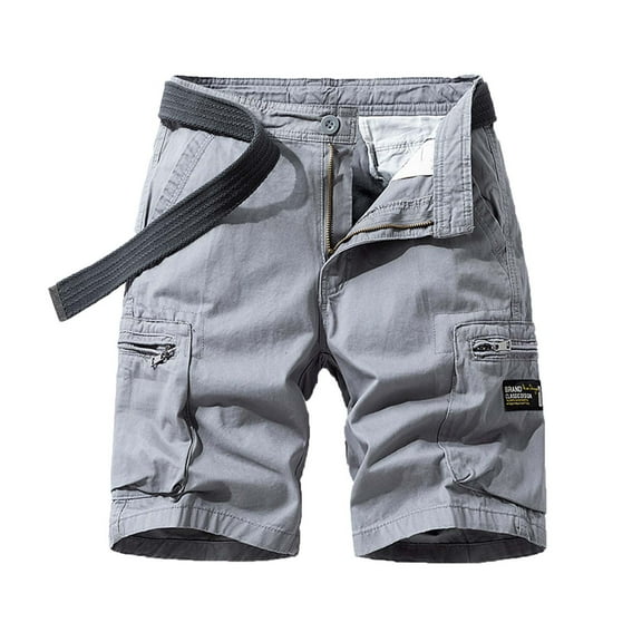 Great Gifts for Less Men Swim Shorts Swim Shorts Men Ndbuld Men's Plus Size Cargo Shorts Multi-Pockets Relaxed Summer Beach Shorts Pants Gray M