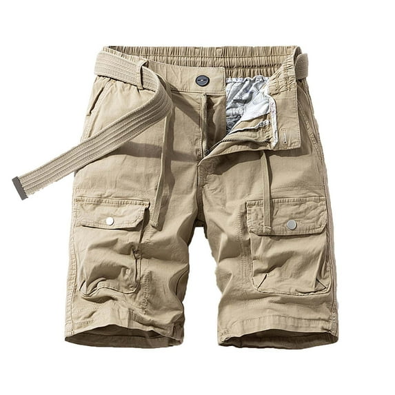 Great Gifts for Less Men Swim Shorts Swim Shorts Men Ndbuld Men's Plus Size Cargo Shorts Multi-Pockets Relaxed Summer Beach Shorts Pants Khaki L