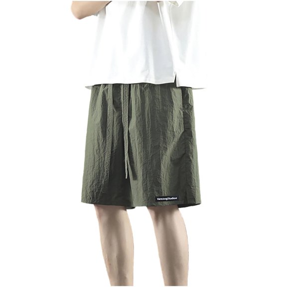 Great Gifts for Less Ndbuld Men's Athletic Short Summer Men's Ice Silk Quick Drying Shorts Men's Summer Casual Sports Capris,Army Green,M