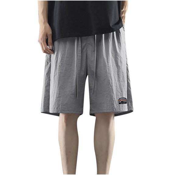 Great Gifts for Less Ndbuld Men's Athletic Short Summer Men's Ice Silk Quick Drying Shorts Men's Summer Casual Sports Capris,Gray,3XL