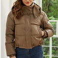 thumbnail image 1 of Great Gifts for Less Ofreoo Fashion Woman Long Sleeve Solid Winter Jacket Outerwear Zipper Blouse Coat Tops Winter Coats for Women, 1 of 6