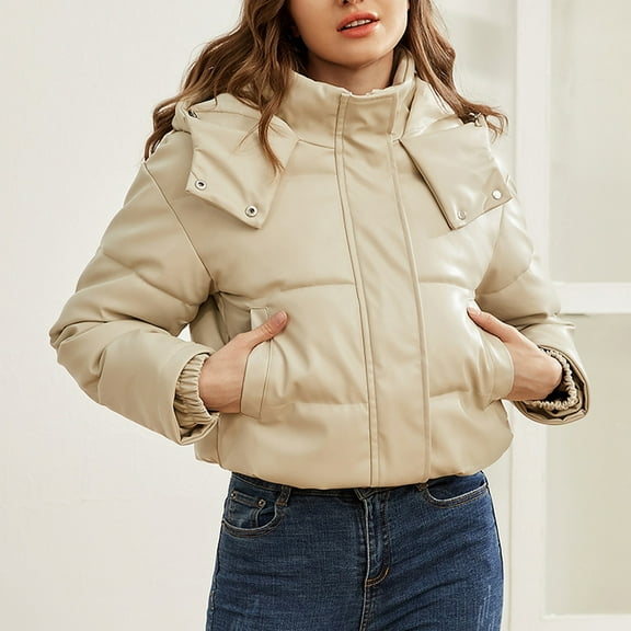 Great Gifts for Less Ofreoo Fashion Woman Long Sleeve Solid Winter Jacket Outerwear Zipper Blouse Coat Tops Winter Coats for Women