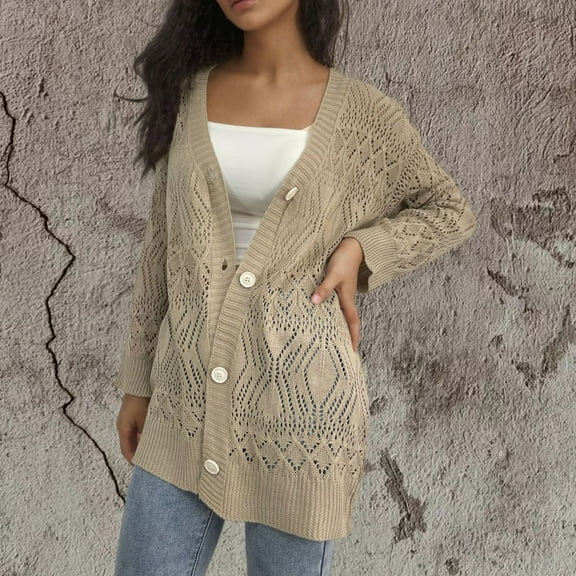 Great Gifts for Less Ofreoo Fashion Women's Casual Long Sleeve V-Neck Solid Button Ladies Sweatshirt Tops Blouse Winter Coats for Women