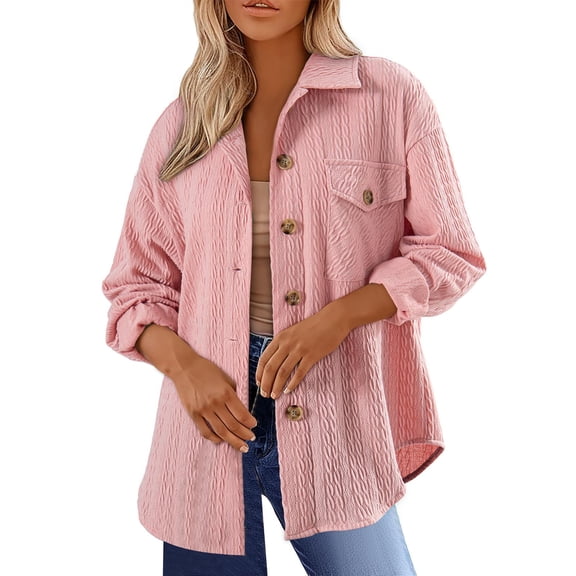 Great Gifts for Less Ofreoo Fashion Women's Casual Turndown Collar Solid Long Sleeve Ladies Loose Button Tops Blouse Outwear Winter Clothes for Women