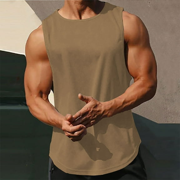 Great Gifts for Less Ofreoo Men's Casual Fashion Gradation Printing Pullover Round Neck Sports Summer Tank Top