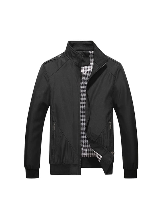 Great Gifts for Less Ofreoo Men's Lightweight Jackets Full Leisure Solid Color Casual Windbreaker Coat with Zip Pockets