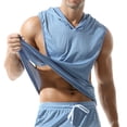 thumbnail image 1 of Great Gifts for Less Ofreoo Men's Solid-Color Casual Sports Fitness Training Hollow Mesh V-neck Sleeveless Hooded Summer Tank Top, 1 of 5