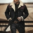 thumbnail image 1 of Great Gifts for Less Ofreoo Mens Winter Coat Patchwork Pockets Zipper Long Sleeved Casual Outwear Turndown Collar Jackets, 1 of 6