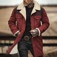 thumbnail image 1 of Great Gifts for Less Ofreoo Mens Winter Coat Patchwork Pockets Zipper Long Sleeved Casual Outwear Turndown Collar Jackets, 1 of 6