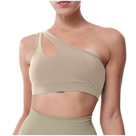 Great Gifts for Less Ofreoo Sports Bras for Women One Shoulder Sports Bras Workout Right Strap Yoga Underwear Cute Medium Support Crop Tops