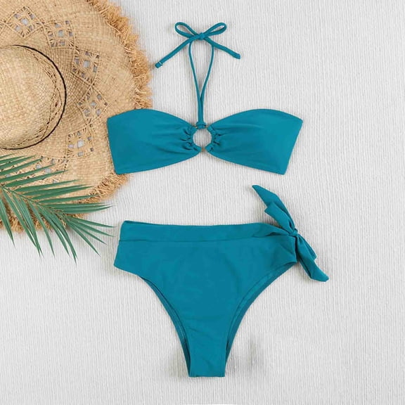 Great Gifts for Less Ofreoo Women Two Piece Swimsuits High Waisted Wrap Bikini Tie Back 2 Piece Swimwear