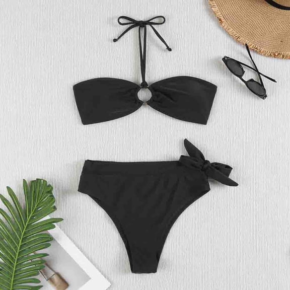 Great Gifts for Less Ofreoo Women Two Piece Swimsuits High Waisted Wrap Bikini Tie Back 2 Piece Swimwear