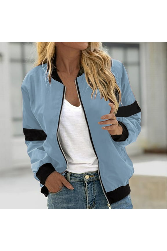 Great Gifts for Less Ofreoo Women's Casual Fashion Solid Color Pocket Zipper Top Jacket Winter Coats for Women 2024