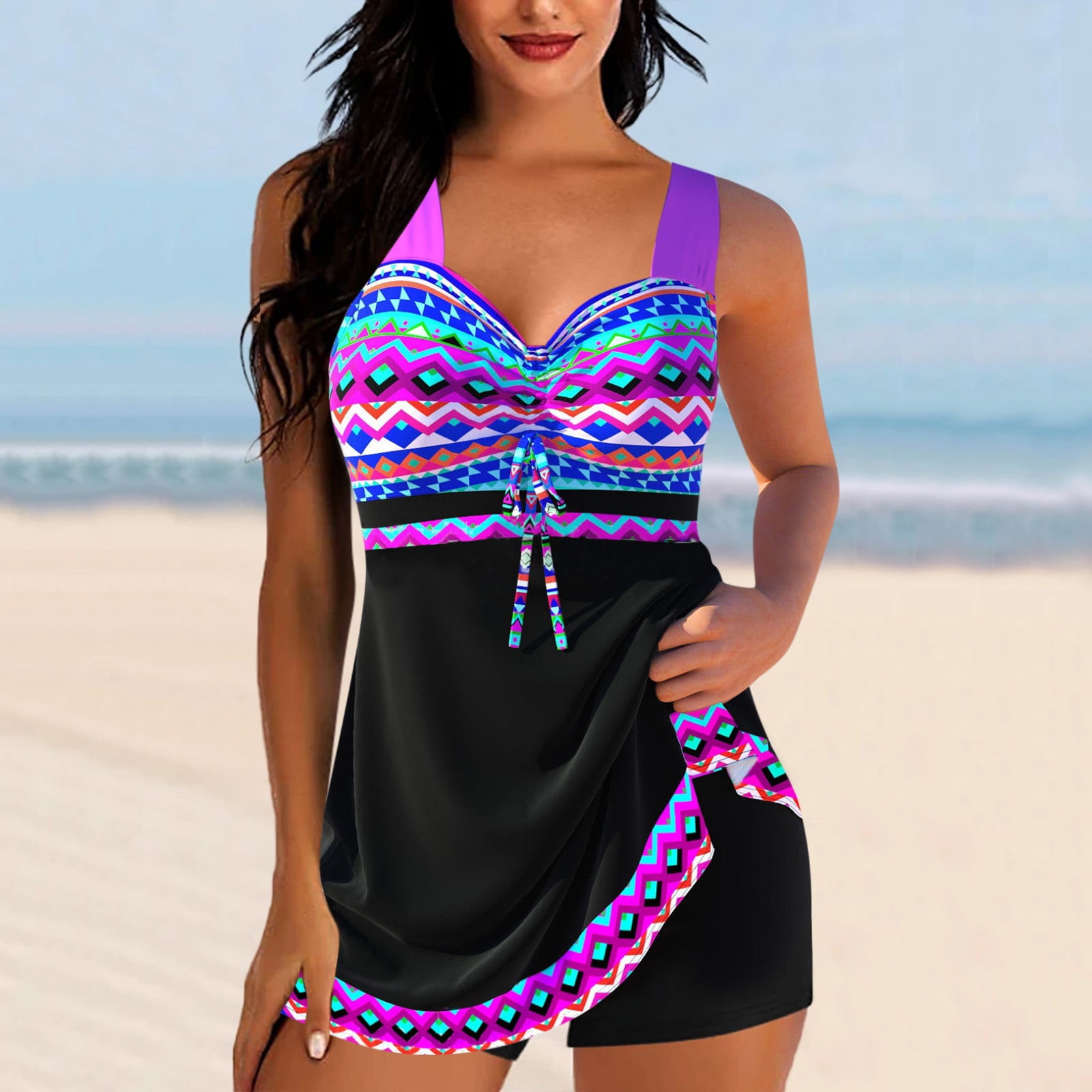 Women's Loose Conservative Beachwear Split Swimming Suit