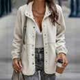 thumbnail image 1 of Great Gifts for Less Ofreoo Women's Fleece Fleece Button Up Outwear Long Sleeved Hoodless Casual Jacket Jackets for Women, 1 of 7